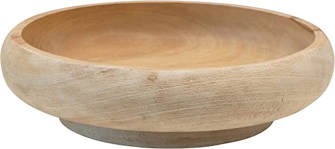 Creative Co-Op Mango Wood, Combed & Bleached Bowl, Natural | Amazon (US)