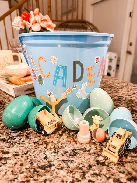 Easter egg bucket for only $3 that comes with stickers to customize! 
3” eggs - perfect size to fit small toys!
Toy trucks 
Magnet men 
Easter egg stuffer pack which comes with stamps, stickers, balls, figurines and rings. 


#LTKfindsunder50 #LTKkids #LTKSeasonal