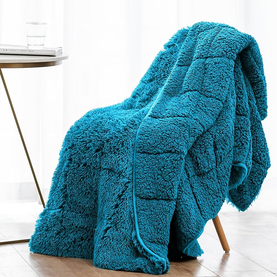 Wemore Shaggy Long Fur Faux Fur Weighted Blanket, Cozy and Fluffy Plush Sherpa Long Hair Blanket ... | Amazon (US)