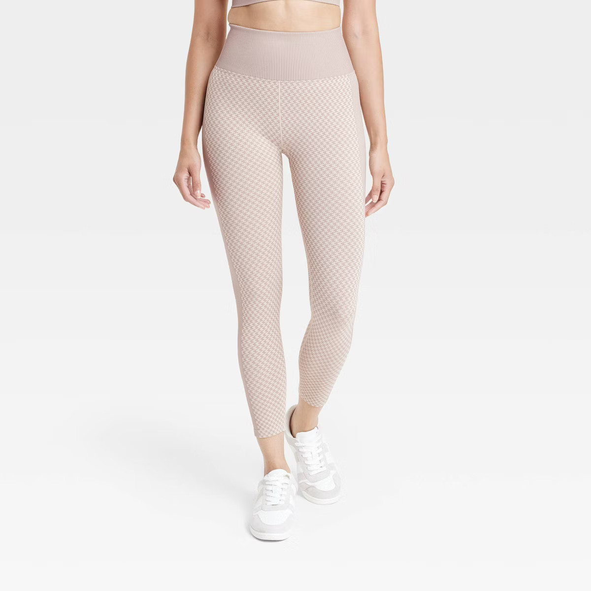 Women's Seamless High-Rise Houndstooth Jacquard 7/8 Leggings - All In Motion™ | Target