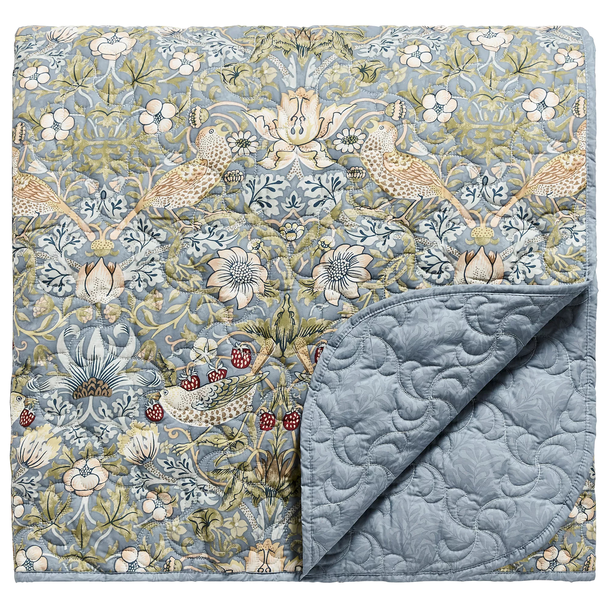 Morris & Co. Strawberry Thief Bedspread | John Lewis (UK)
