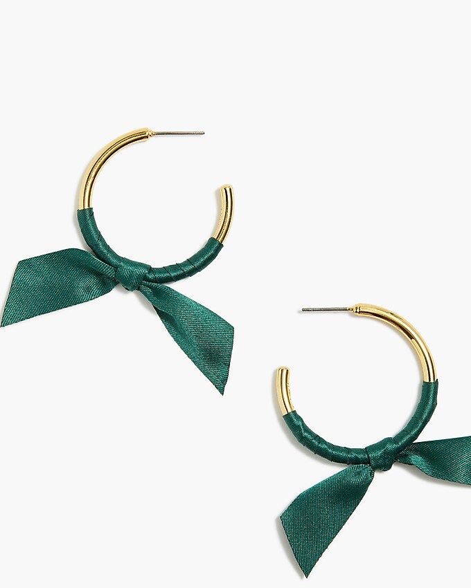 Ribbon-wrapped hoop earrings | J.Crew Factory