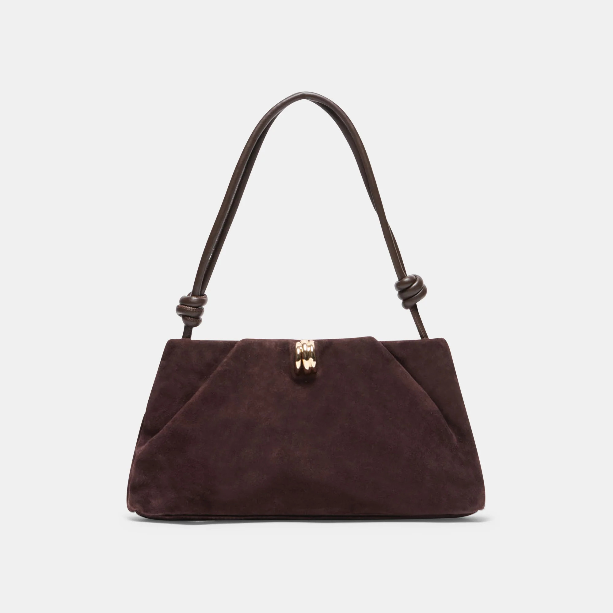 RAVEL Chocolate Suede Adjustable Shoulder Bag | Dolce Vita | DolceVita.com