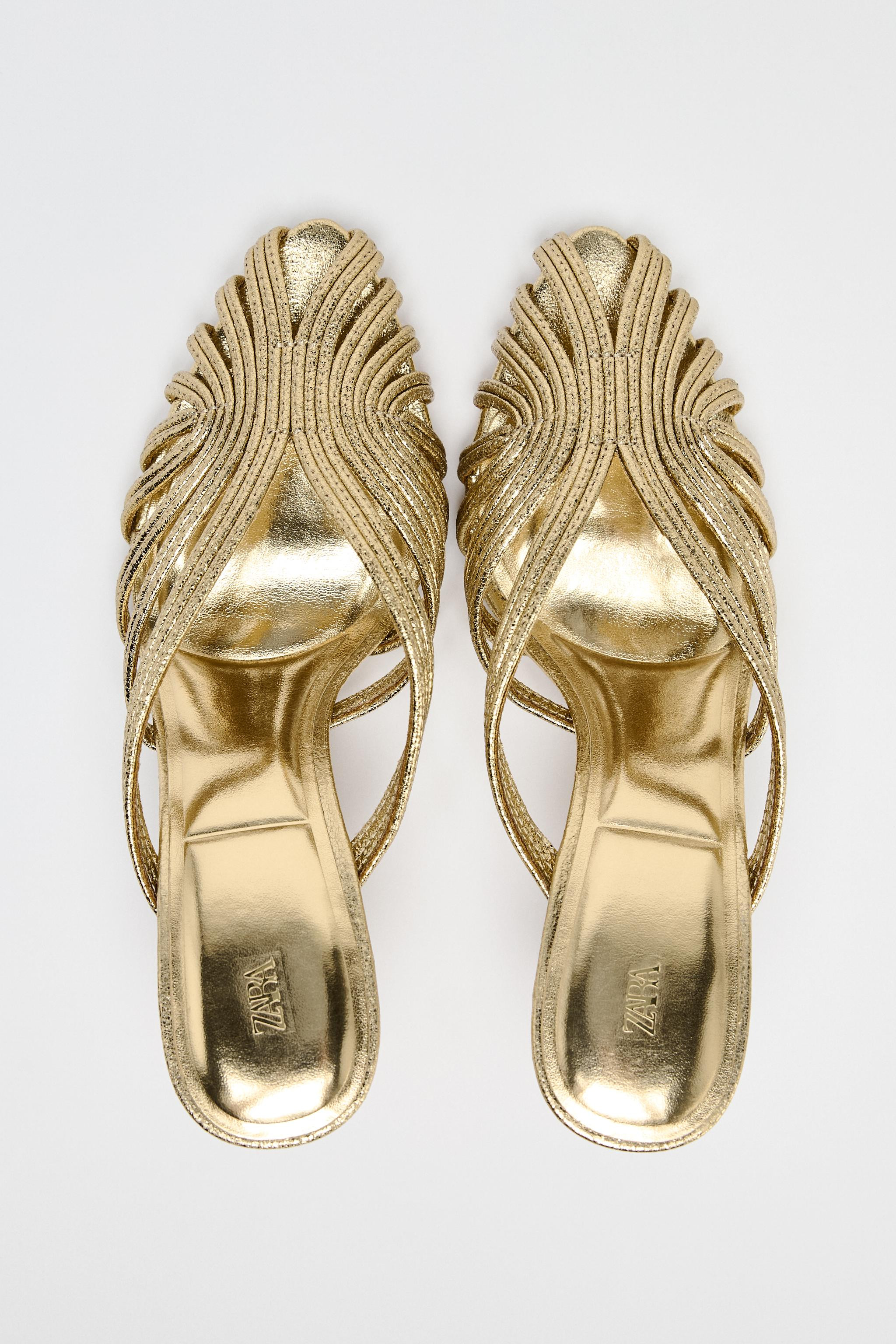 METALLIC STILETTO HEEL SANDALS | Zara UK