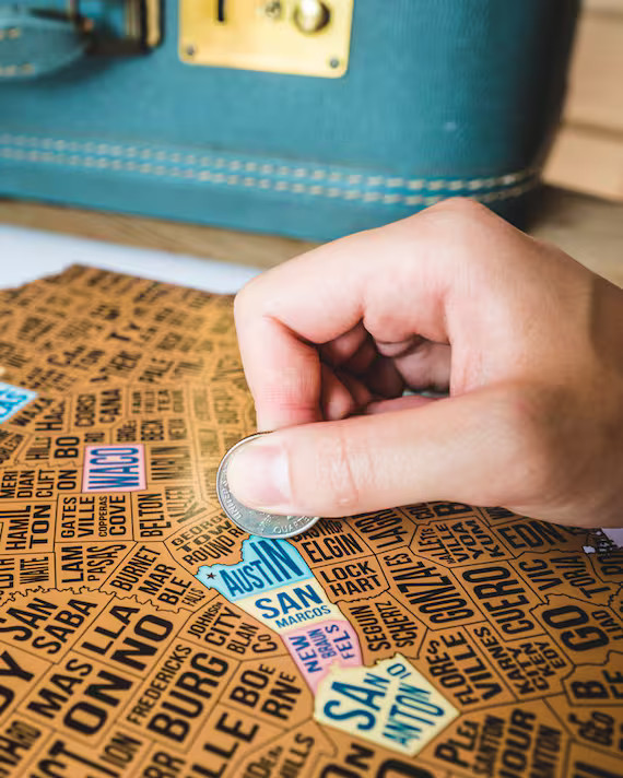 Texas Scratch Off Travel Map by Mappinners | Etsy (US)