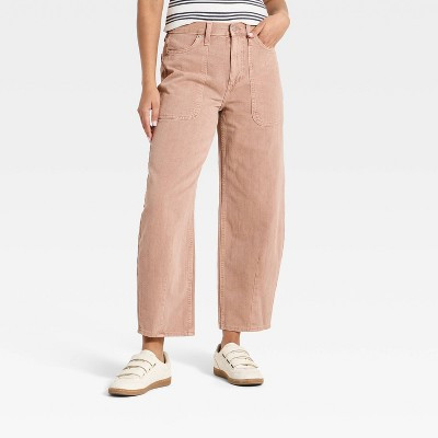 Women's High-Rise Easy Barrel Leg Jeans - Universal Thread™ Beige 00 | Target