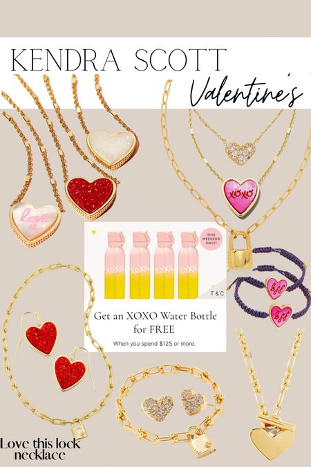 Valentines Day jewelry from Kendra Scott that would make great gifts! I personally love the lock necklaces and bracelet. I also think the crystal heart necklace and earrings would be great to wear in any season. Gift guide for her. Vday gift idea. 

#LTKunder50 #LTKSale #LTKGiftGuide