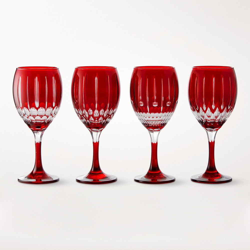 Wilshire Jewel Cut Wine Glasses, Set of 4 | Williams-Sonoma