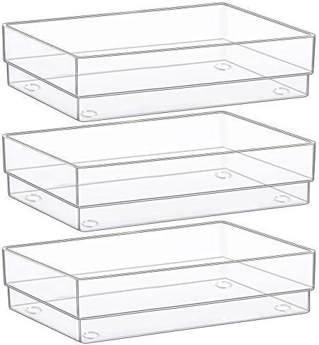 Kootek Desk Drawer Organizer Modular Plastic Bins Drawer Dividers Makeup Organizers Trays Customi... | Amazon (US)