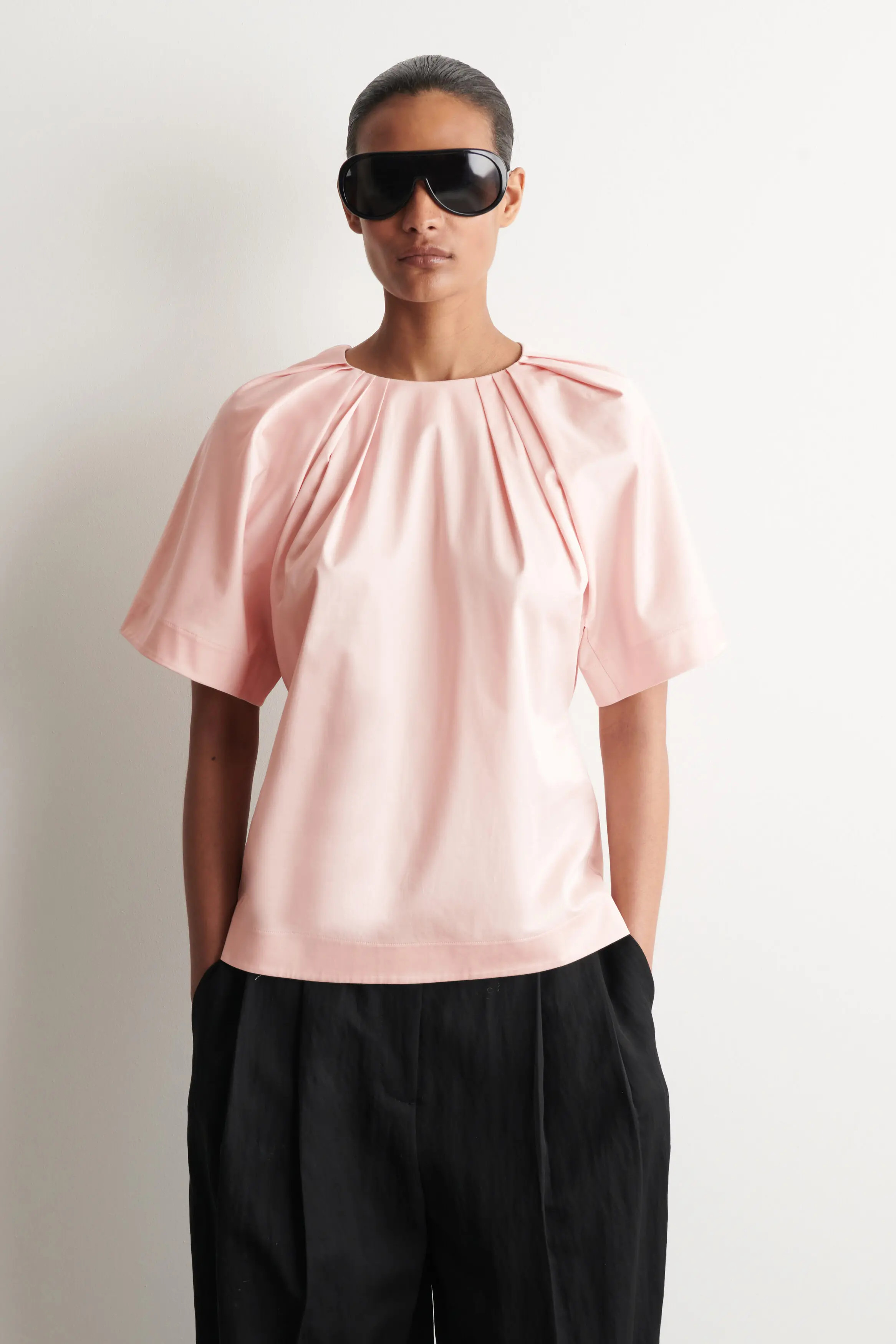 Gathered Short-sleeved Cotton Top | Nordstrom