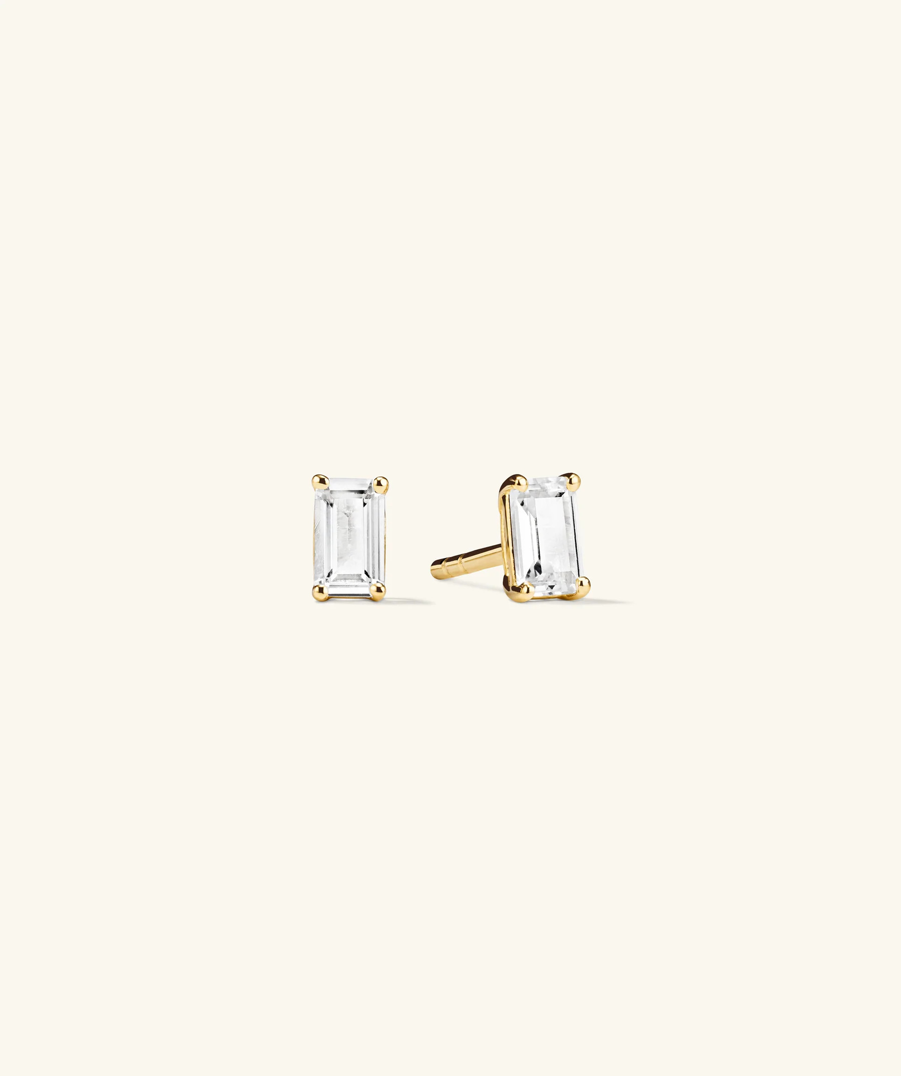 Lab Grown Sapphire Emerald Cut Studs | Mejuri Fine Crew