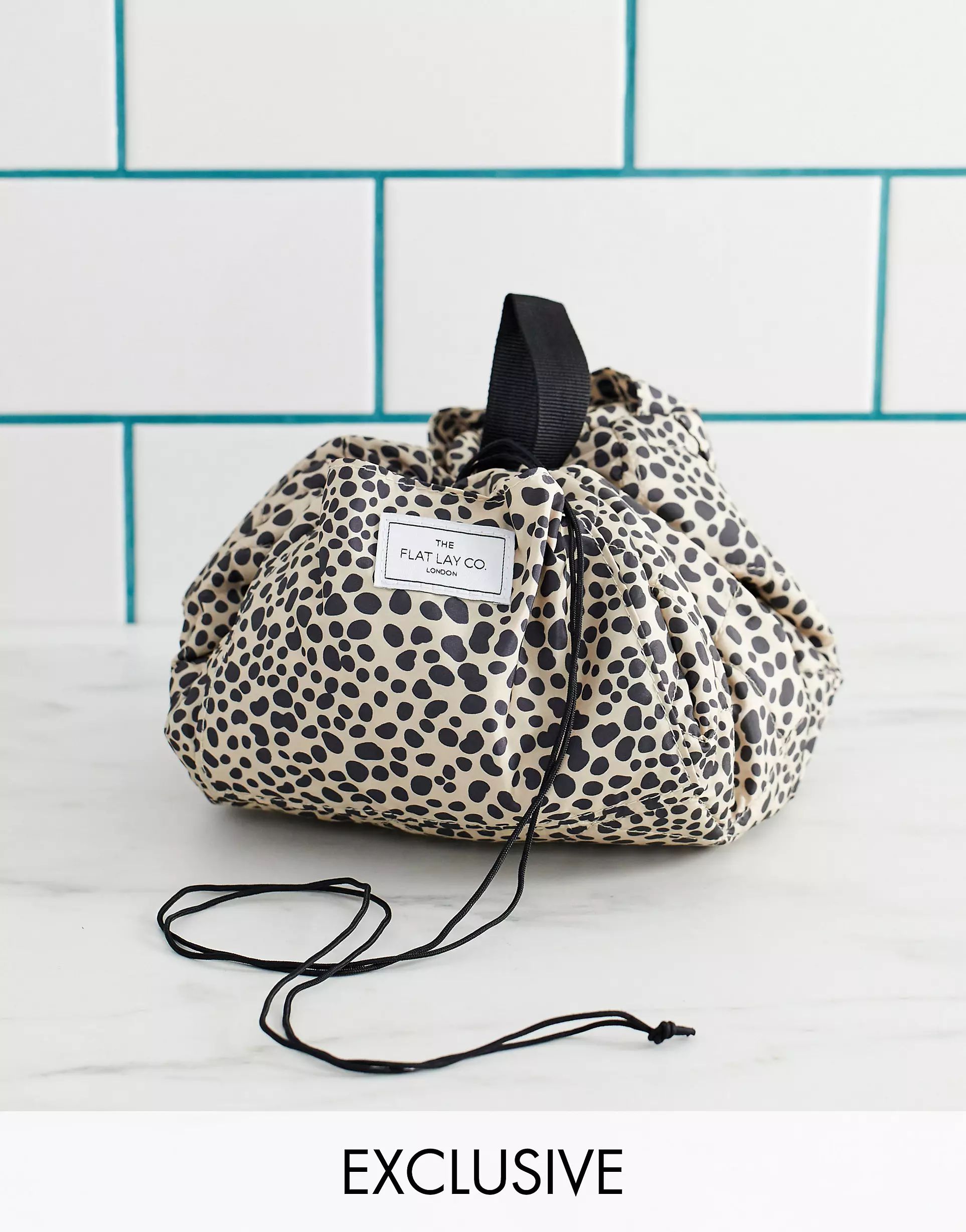 The Flat Lay Co. Drawstring Makeup Bag - Cheetah Spots | ASOS (Global)