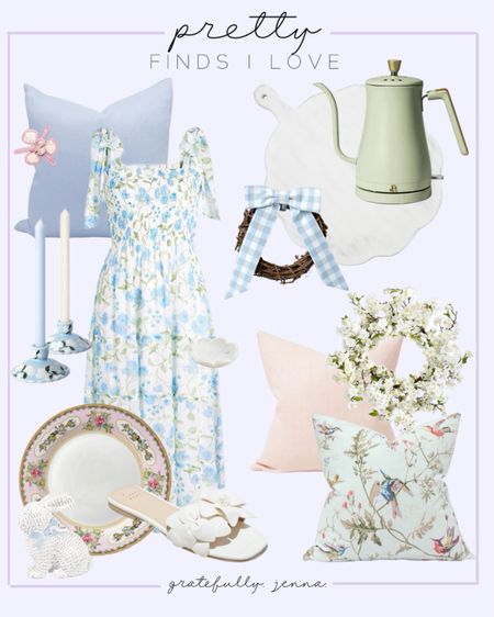  Pretty finds I love! 💗

{home decor, spring outfit, Easter, decor, grand millennial, decor, chinoiserie, ginger jars, pillows, spring pillows, target finds, Amazon finds Walmart finds tea, kettle, scalloped home, decor, charcuterie, board napkin, ring, floral plates, bunny decor spring refresh spring home home decor Easter home Easter outfit spring sandals entertaining spring wreath floral  gratefullyjenna} 

#LTKhome