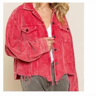 Women's Corduroy Trucker Jacket - POL L | Target