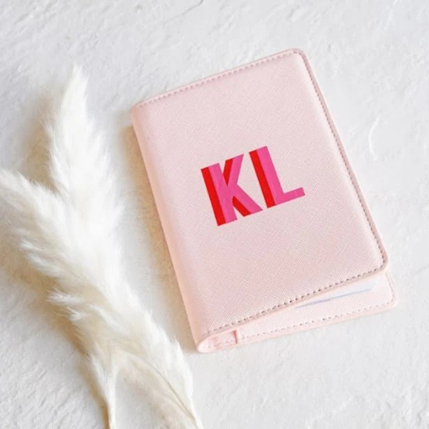 Shadow Monogram Passport Holder | Sprinkled With Pink