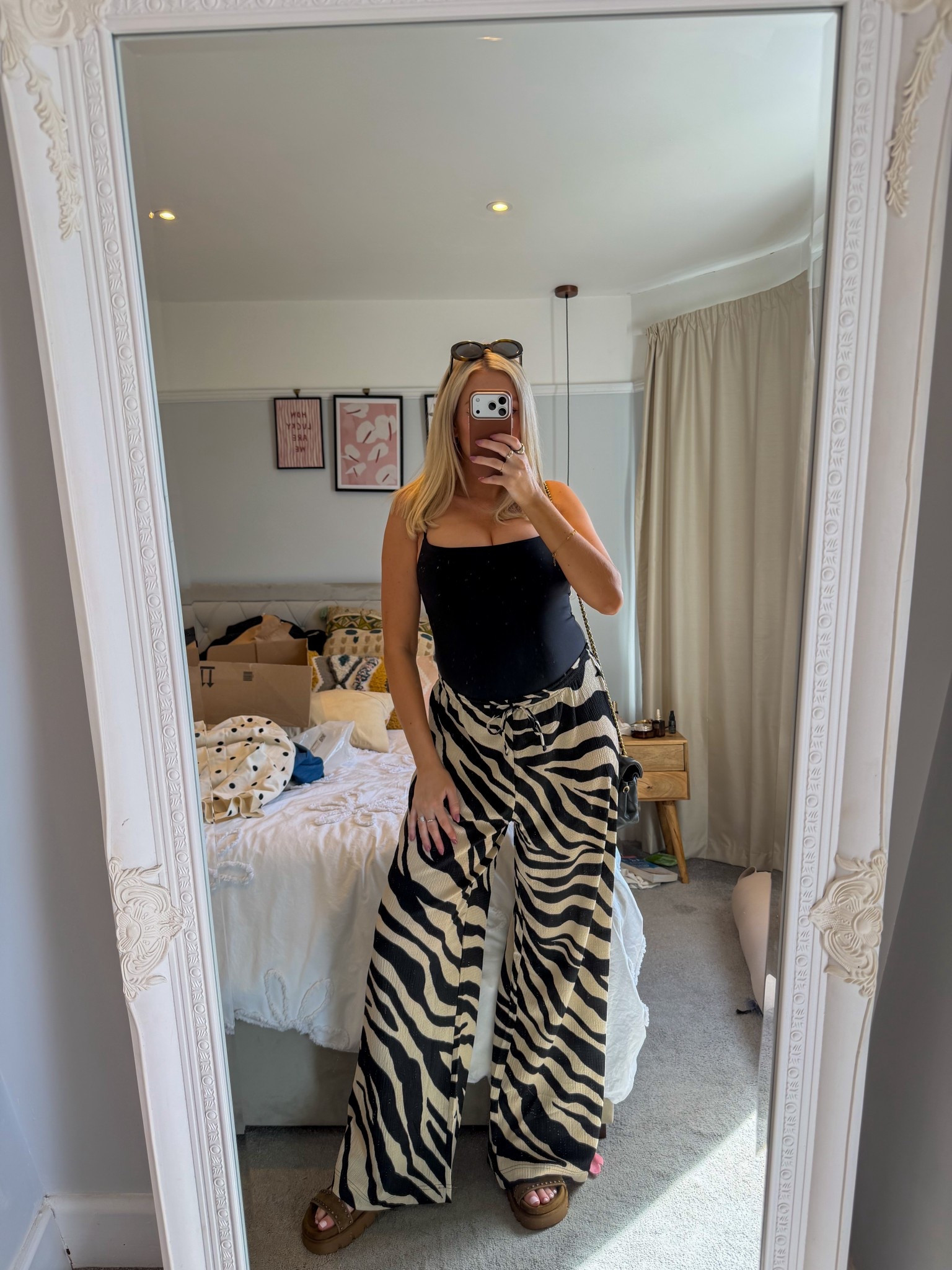 £12.99 elasticated waist trousers! Come in lots of colours and prints! Xx 

Summer outfit, spring outfit, bump friendly outfit 

#LTKspring #LTKuk