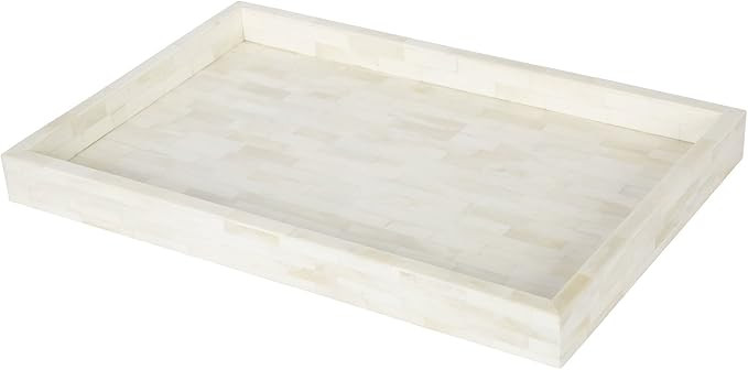 Handicrafts Home White Ottoman Tray - Serving & Decorative Tray - 11x17 Inches | Amazon (US)