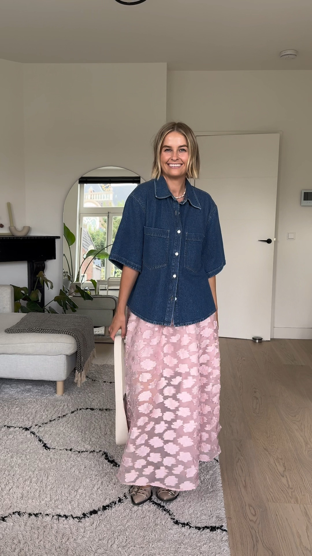 A perfect summers day or date night outfit! Wearing a maxi sheer pink skirt (size S) and denim shirt.

#LTKsummer #LTKuk #LTKeurope