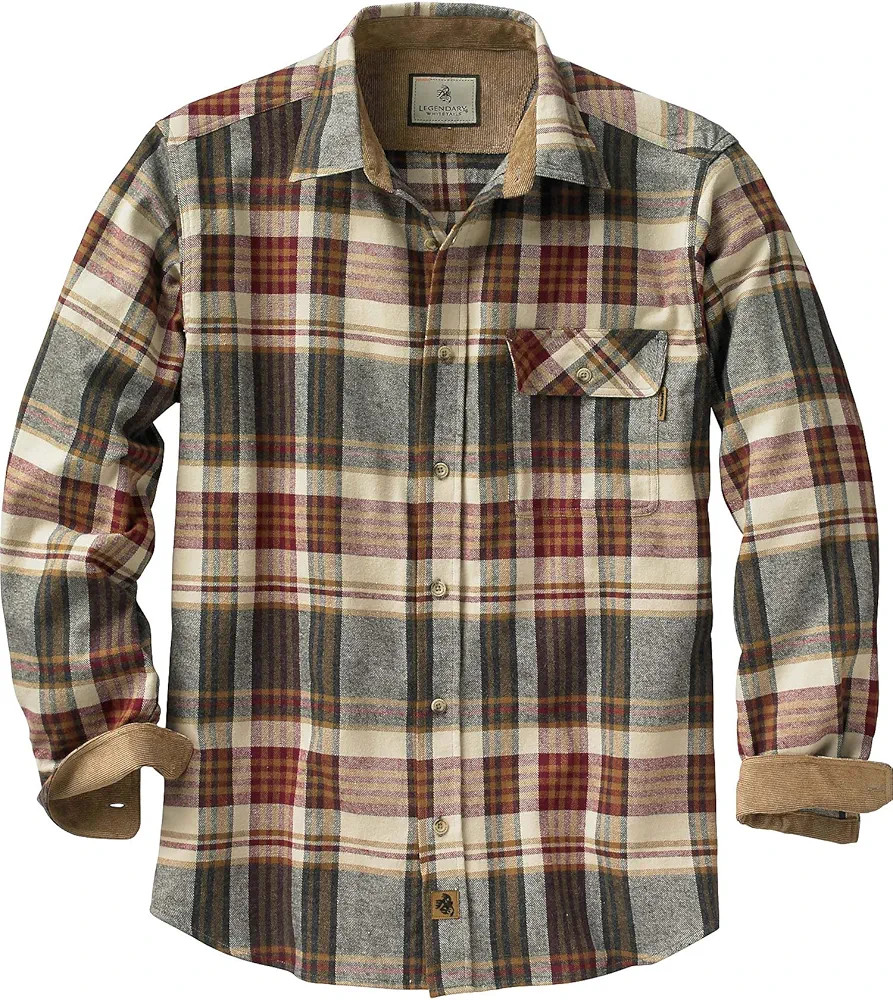 Legendary Whitetails Men's Buck Camp Flannel Plaid Shirt | Amazon (US)