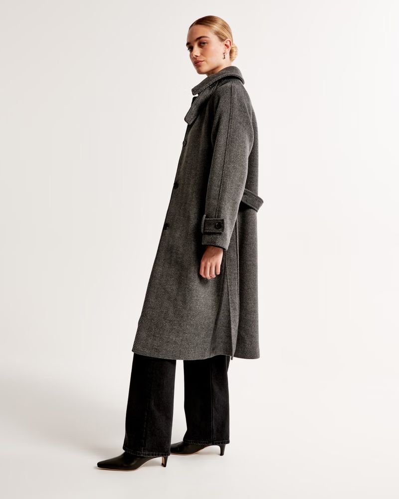 Women's Wool-Blend Funnel Neck Coat | Women's Coats & Jackets | Abercrombie.com | Abercrombie & Fitch (US)