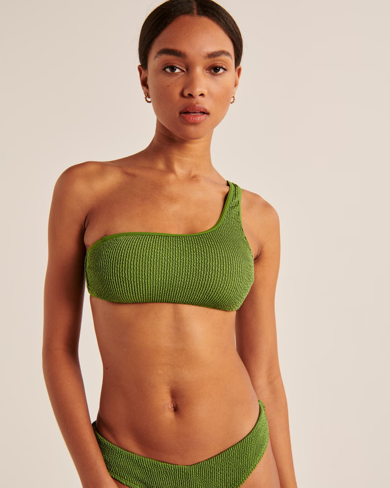 90s One-Shoulder Bralette Swim Top | Abercrombie & Fitch (US)