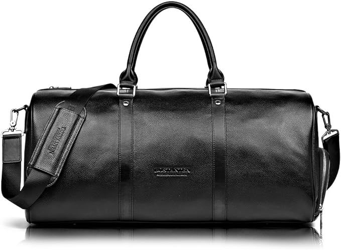 BOSTANTEN Genuine Leather Travel Weekender Overnight Duffel Bag Gym Sports Luggage Bags for Men | Amazon (US)