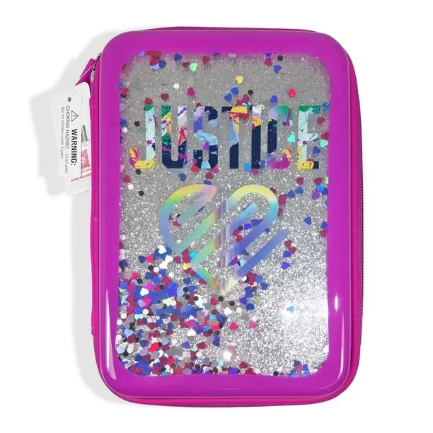 Justice J Sport Pencil Case with Silver Glitter and Confetti Accents - Walmart.com | Walmart (US)