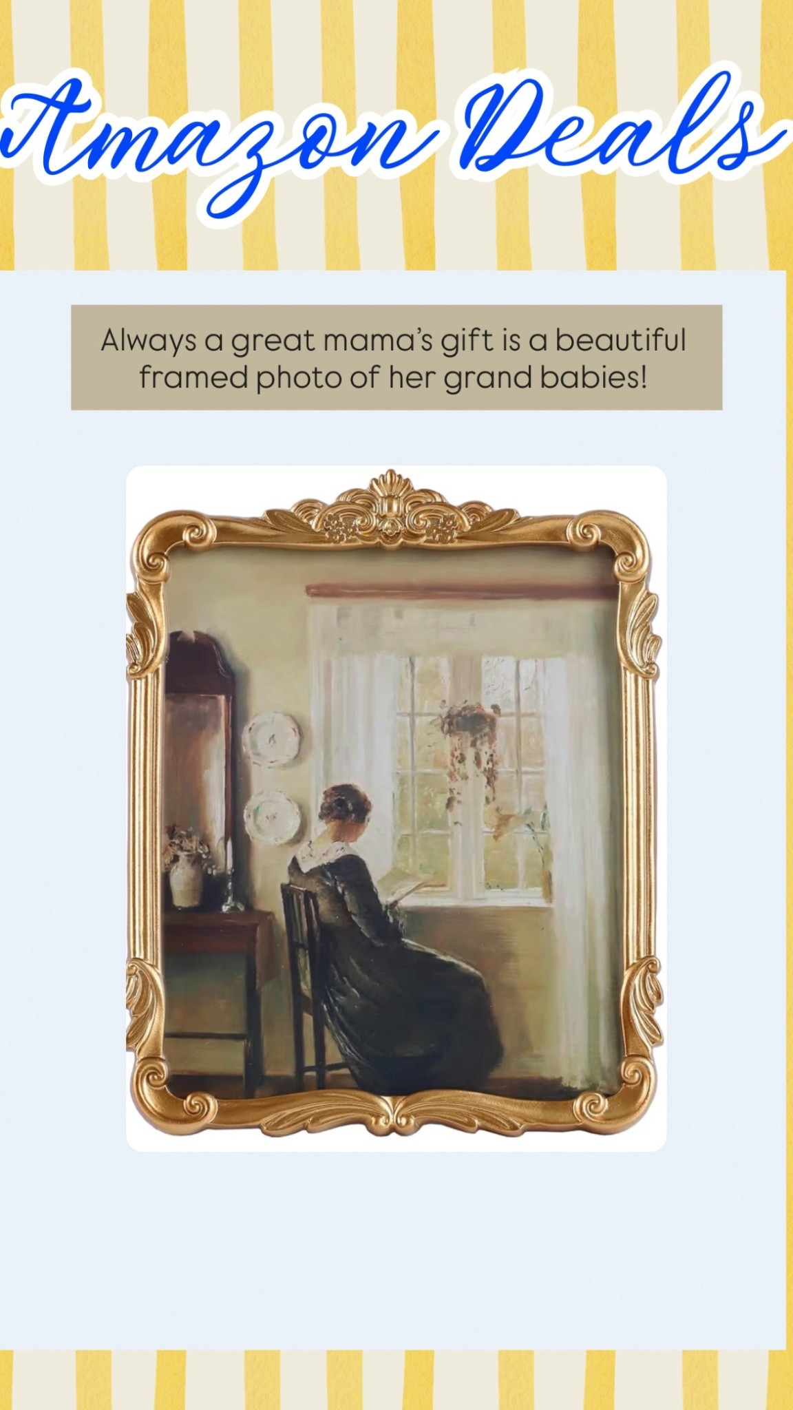 Mother’s Day gift idea! Get a beautiful gold antique frame and add a photo of her grand babies💕

#LTKHome #LTKmomlife #LTKMothersDay