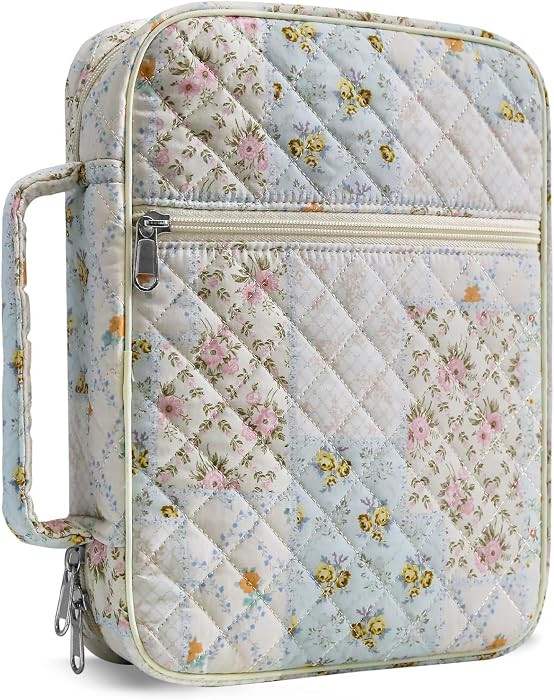 WOBAGMEN Bible Cover Case for Women,Large Bible Tote Bags Organizer Quilted Carrying Case for Gir... | Amazon (US)