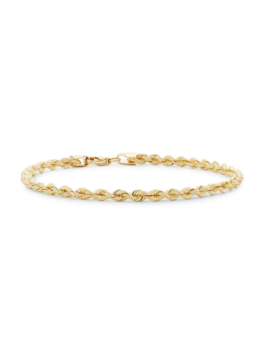 Women's 14K Yellow Gold Rope Chain Bracelet - Gold - Size 8 | Saks Fifth Avenue