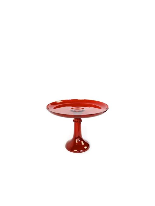 Red Colored Glass Cake Stand | Kirna Zabete