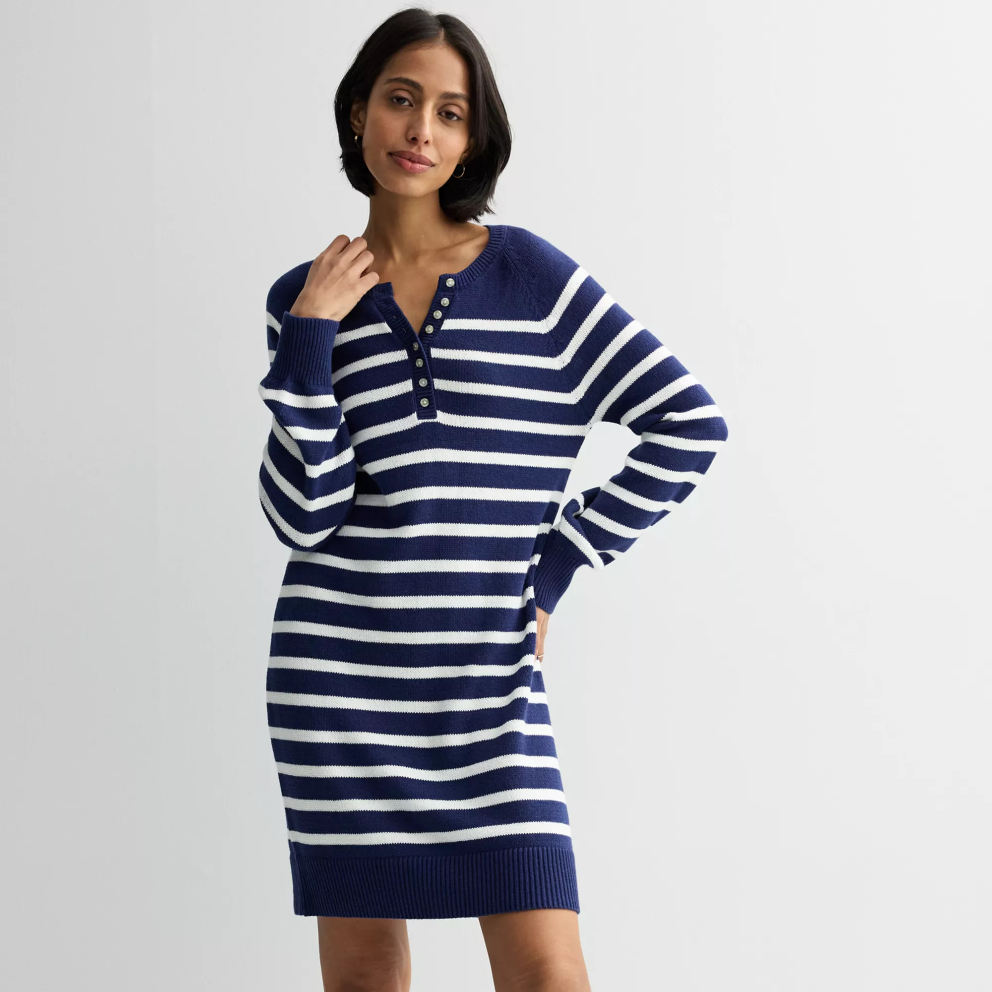 Women's Sonoma Goods For Life® Henley Sweater Dress | Kohl's
