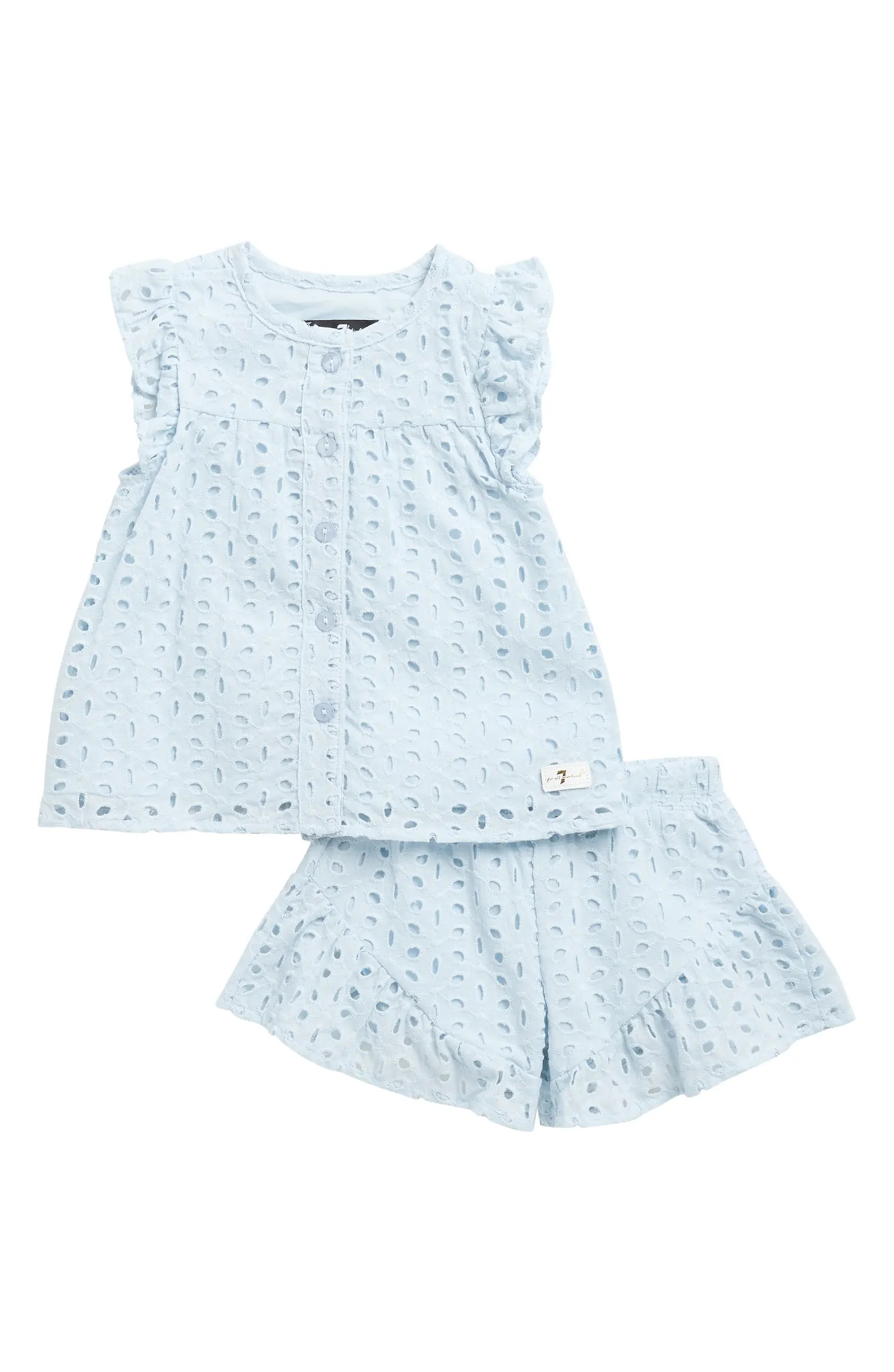 Eyelet Ruffle Top & Shorts Set | Nordstrom Rack