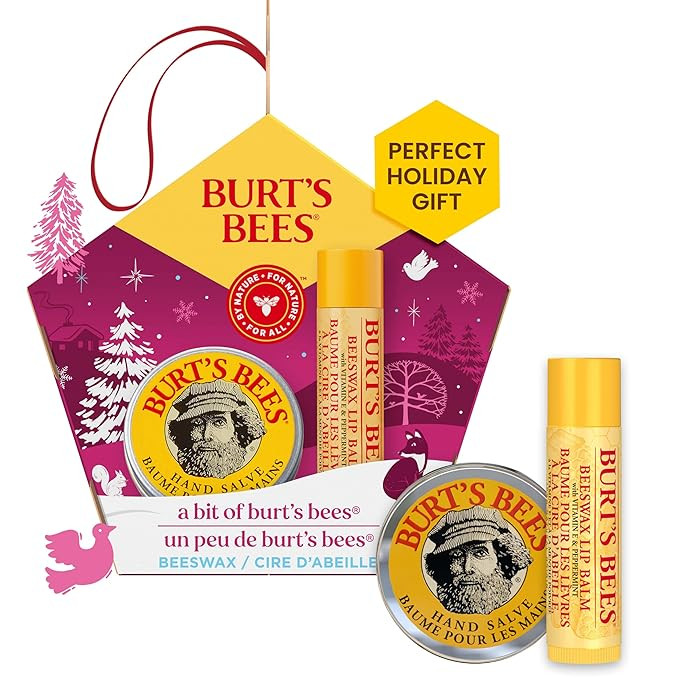 Burt's Bees Lip Balm and Hand Salve Gift Set, A Bit of Burt's Bees, Original Beeswax, 1 Gift Set,... | Amazon (US)