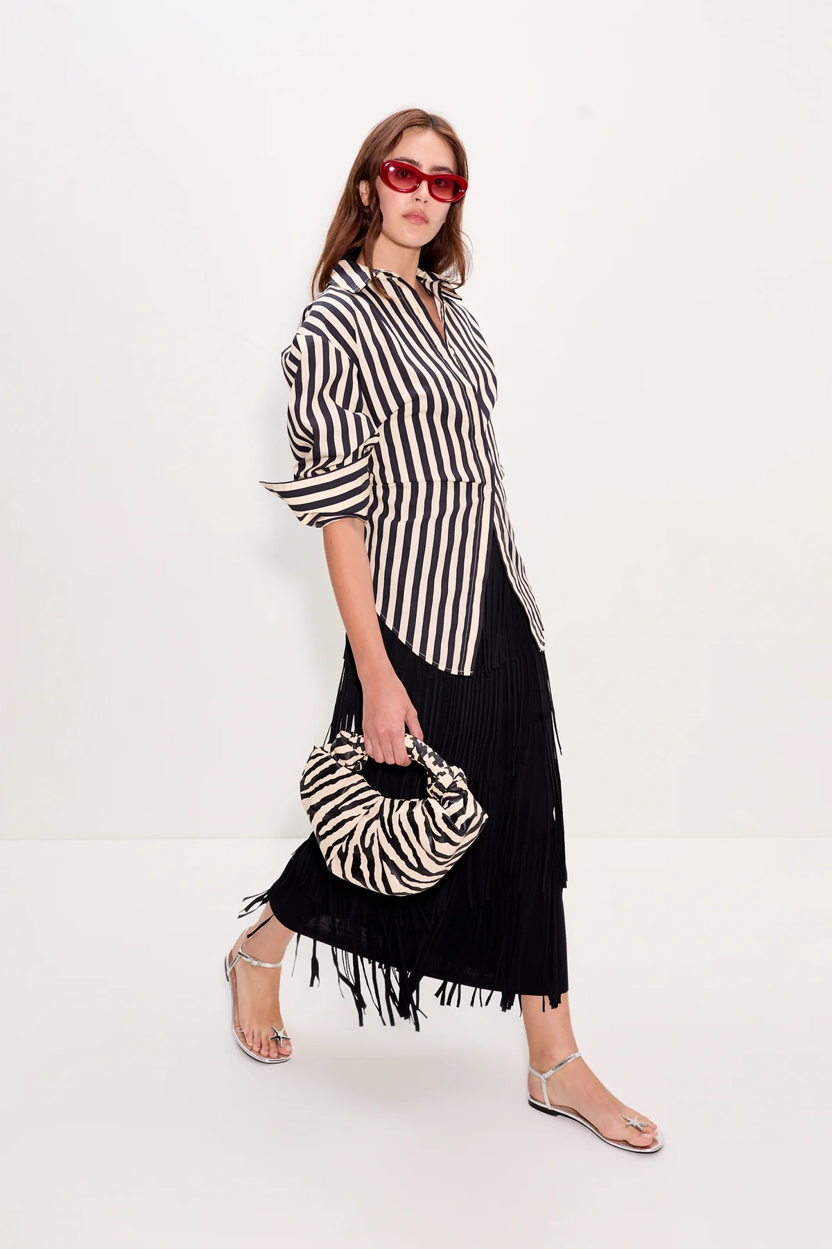 Za Za Knit Fringe Skirt in Black | SIMONMILLER | Simon Miller