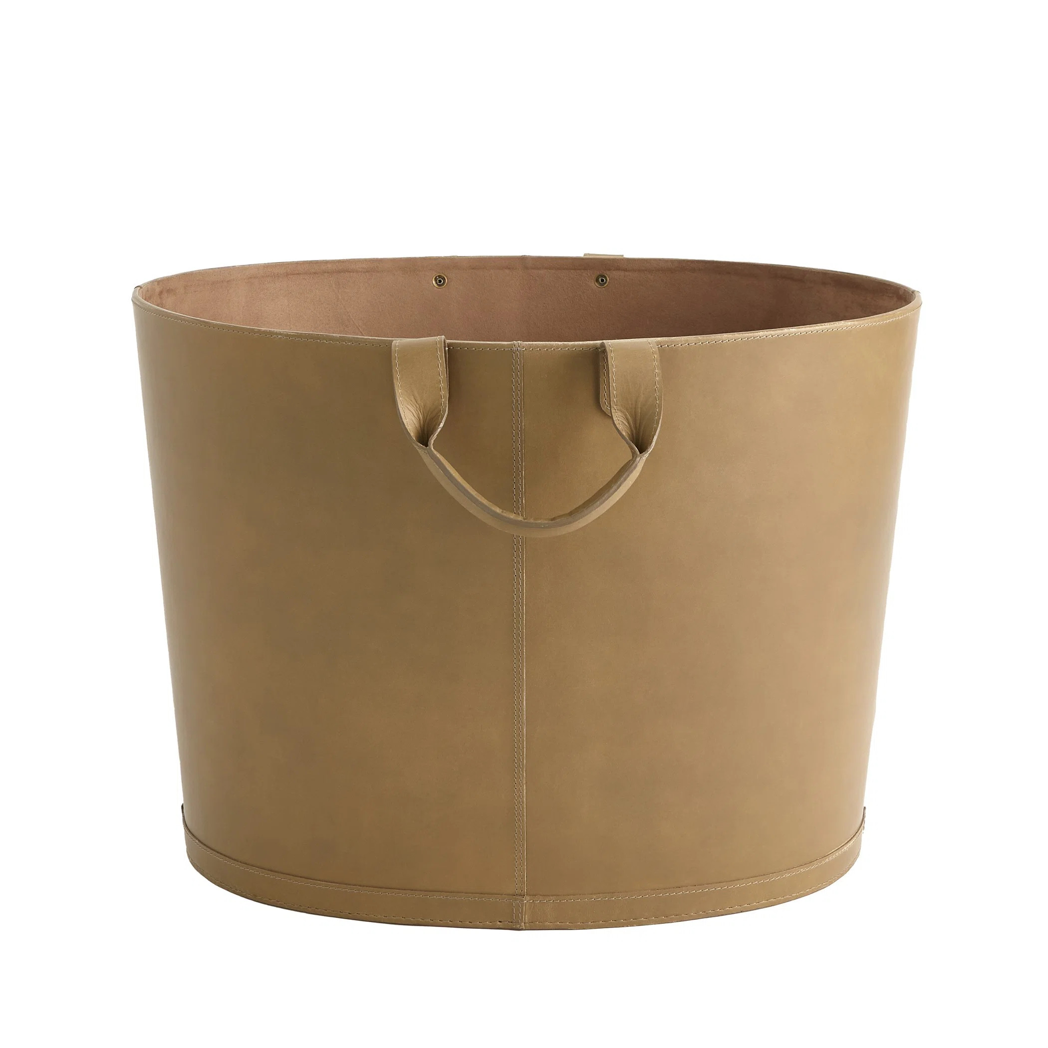 Oversized Oval Leather Basket | Wayfair North America