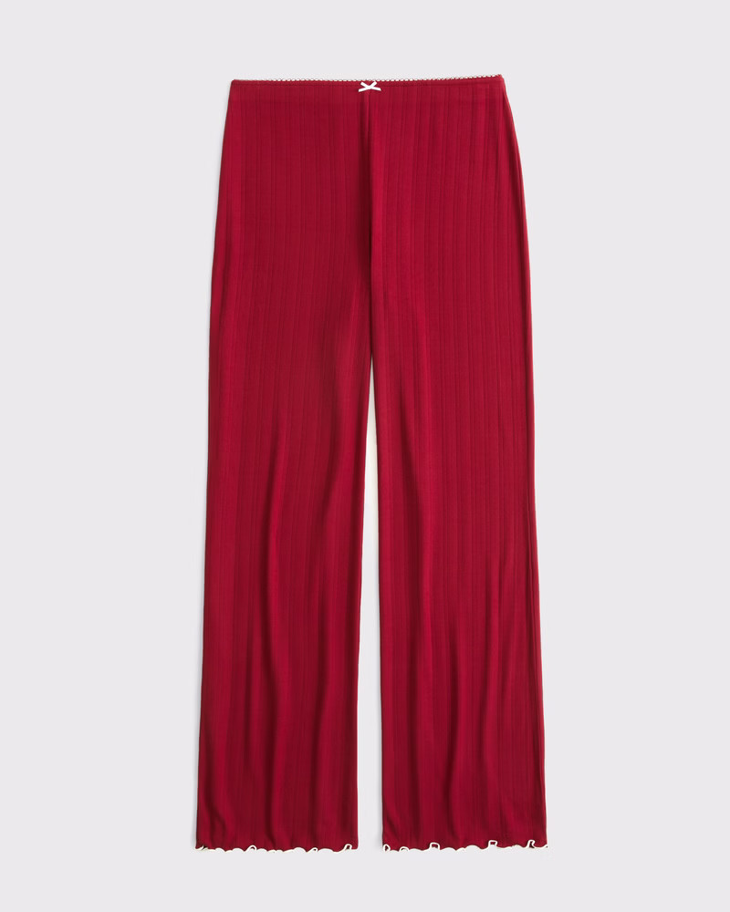 Abercrombie & Fitch Women's Pointelle Sleep Pant in Rich Ruby - Size M | Abercrombie & Fitch (US)