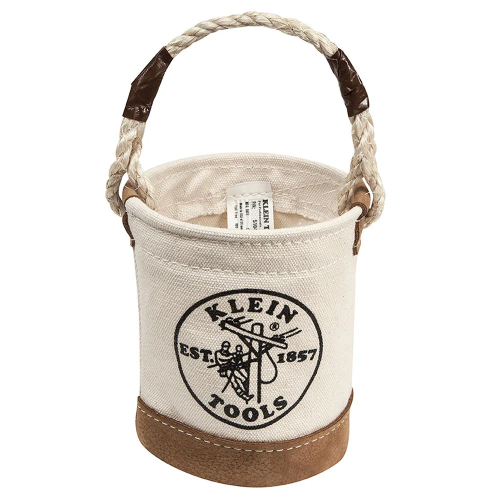 Klein Tools Mini Tool Bucket, Leather-Bottom one_size in White | 5104MINI | Lowe's