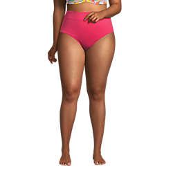 Women's Plus Size Chlorine Resistant Tummy Control High Waisted Bikini Bottoms | Lands' End (US)