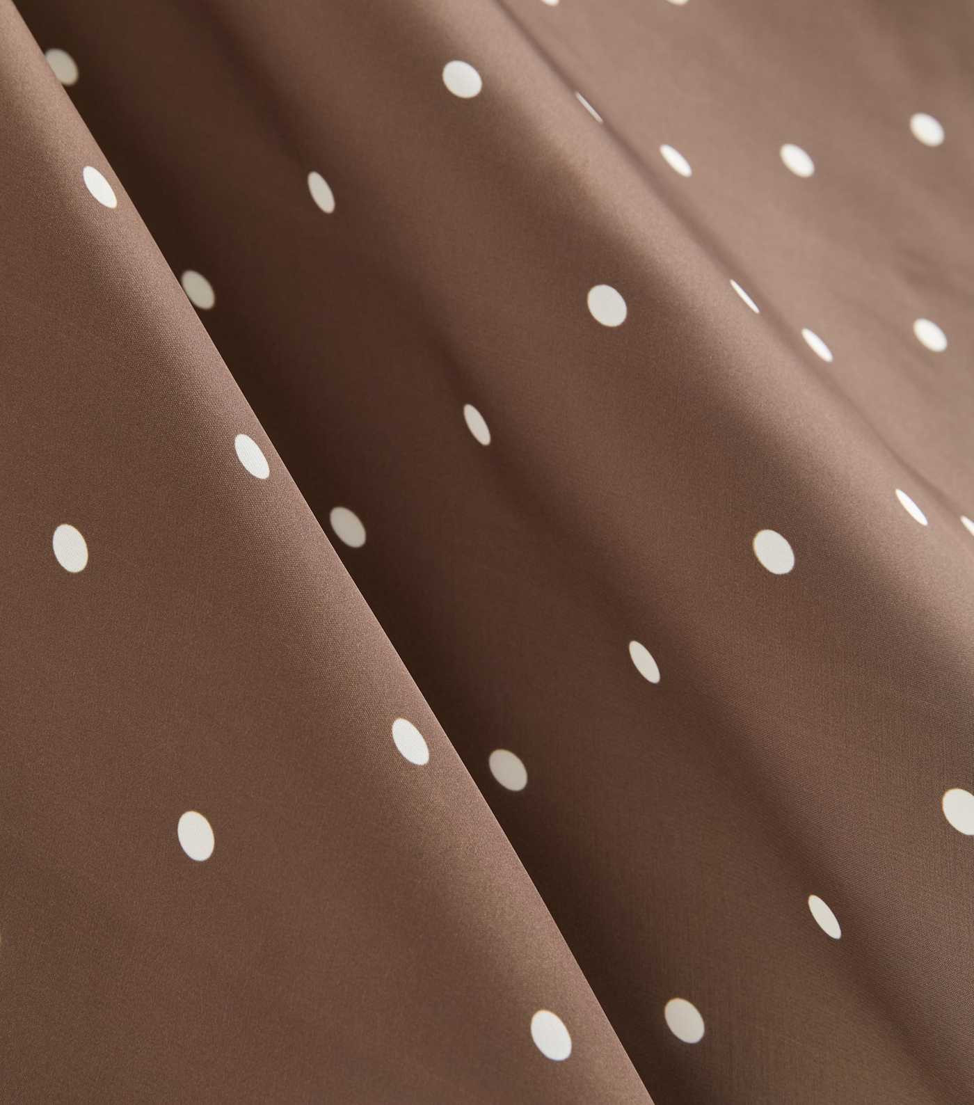 Brown Polka Dot Print Satin Scarf | New Look | New Look (UK)