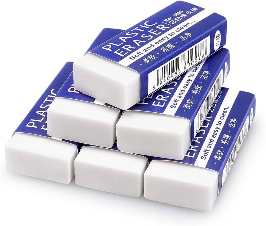 Tamaki Erasers, Large, White, 6 Pack | Amazon (US)