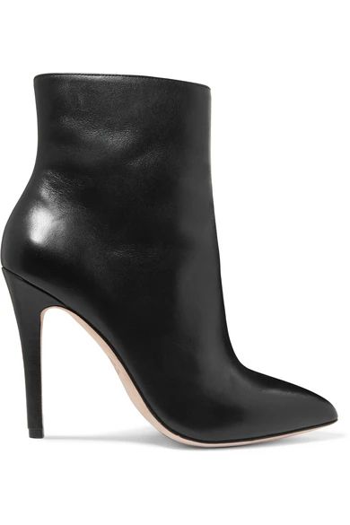 ALEXACHUNG - Leather Ankle Boots - Black | NET-A-PORTER (US)