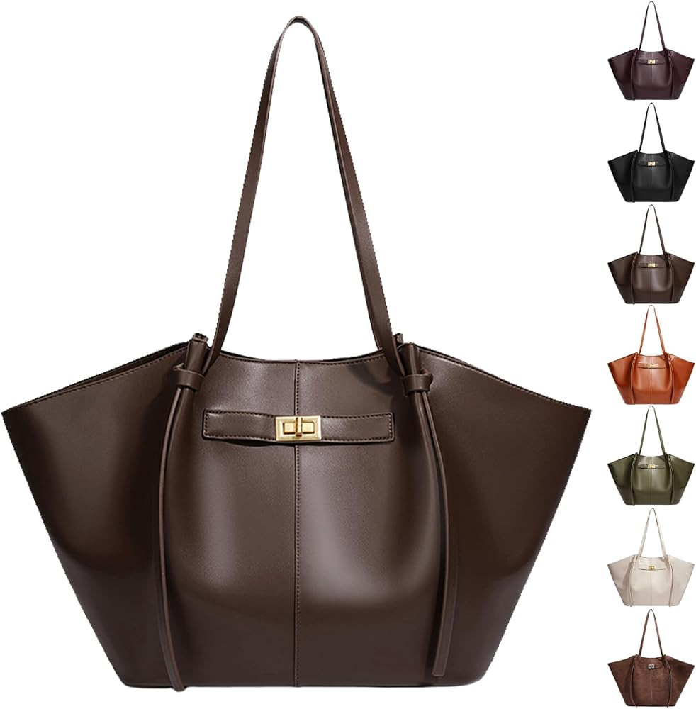 Tote Bag Damen, Shopper Tasche Damen Groß, Large Shoulder Handbag mit Abnehmbarer Schlaufe, Vint... | Amazon (DE)