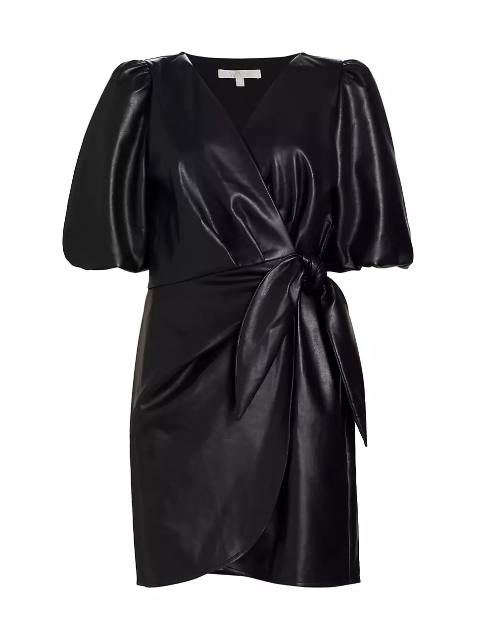 Roxy Faux-Leather Wrap Minidress | Saks Fifth Avenue