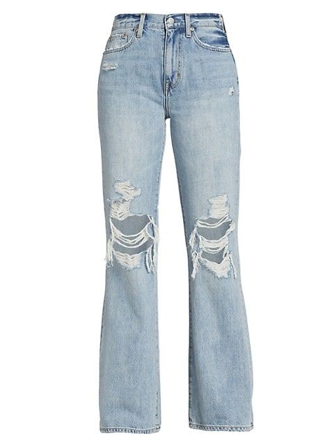 Stevie High-Rise Distressed Flare Jeans | Saks Fifth Avenue