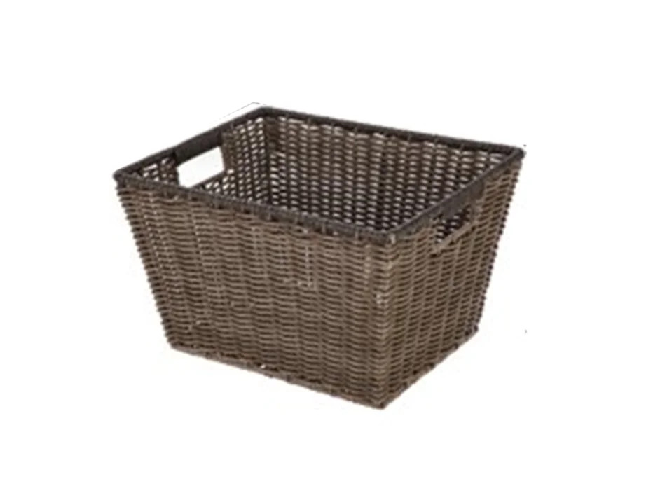 Better Homes & Gardens Poly Rattan Storage Basket with Handles, Large, Brown - Walmart.com | Walmart (US)