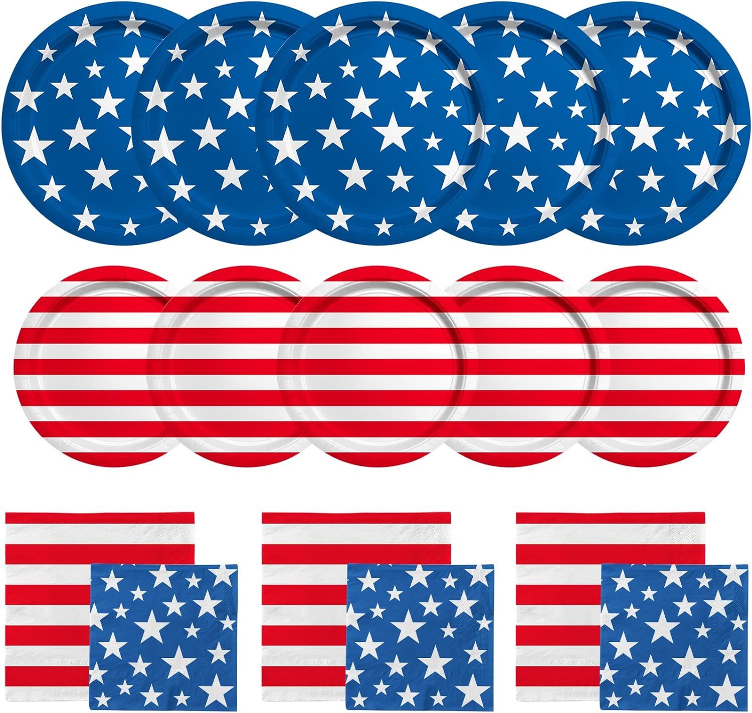 American Flag Patriotic Party Supplies Disposable dinner paper plates dessert paper plates Napkin... | Amazon (US)
