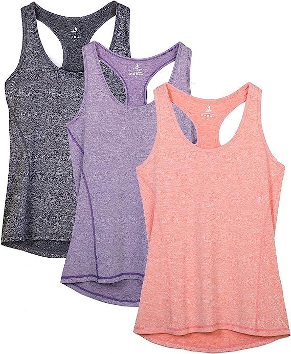 icyzone Workout Tank Tops for Women - Racerback Athletic Yoga Tops, Running Exercise Gym Shirts(P... | Amazon (US)