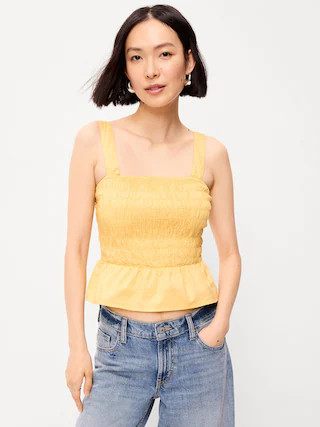 Smocked Peplum Tank Top | Old Navy (US)