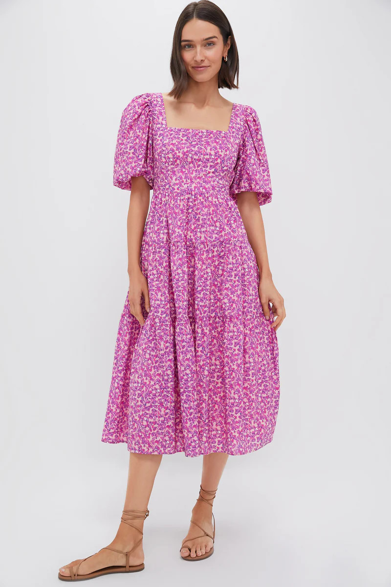 Pink Multi Floral Estella Midi Dress | Tuckernuck (US)
